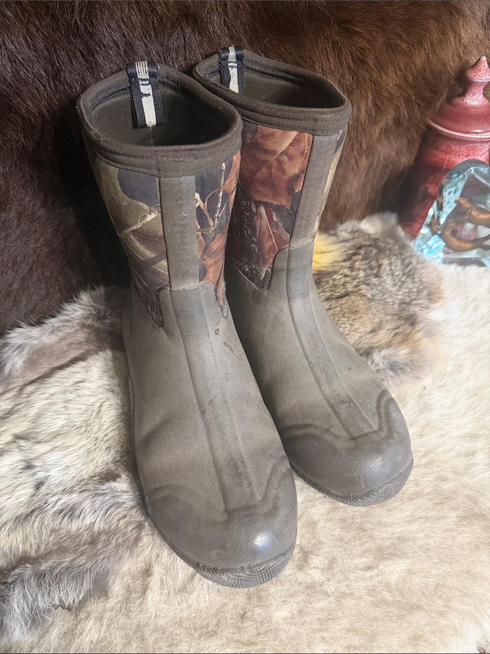 Kids Waterproof Brown Camo muck Boots 7 (4080)